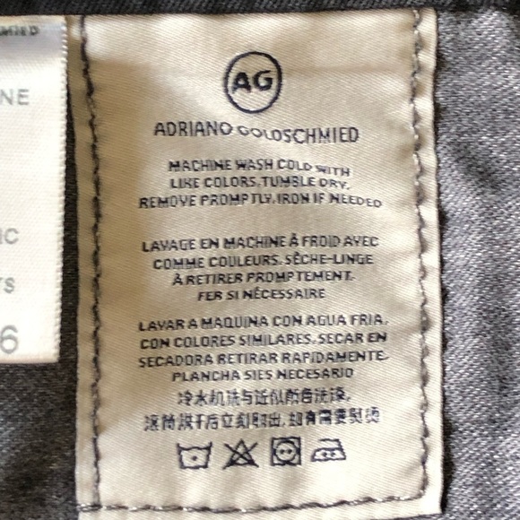AG Adriano Goldschmied The MATCHBOX Slim Straight Black Denim Jeans Size 36 - Picture 8 of 13